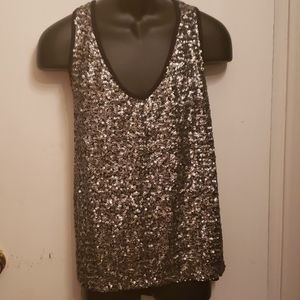 Cato silver sequined dressy tank